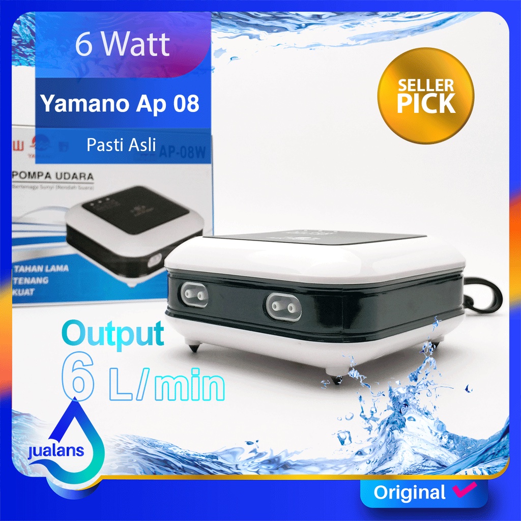 Aerator 4 Lubang Aquarium Yamano AP 08 Mesin Pompa udara Aquarium Kolam