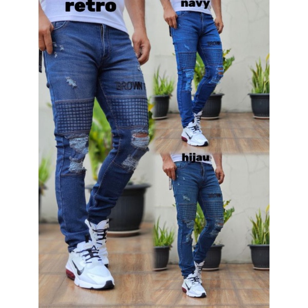 Celana Jins Cowok Panjang Kekinian Clana Jeans Pria Dewasa Calana Laki Laki Murah