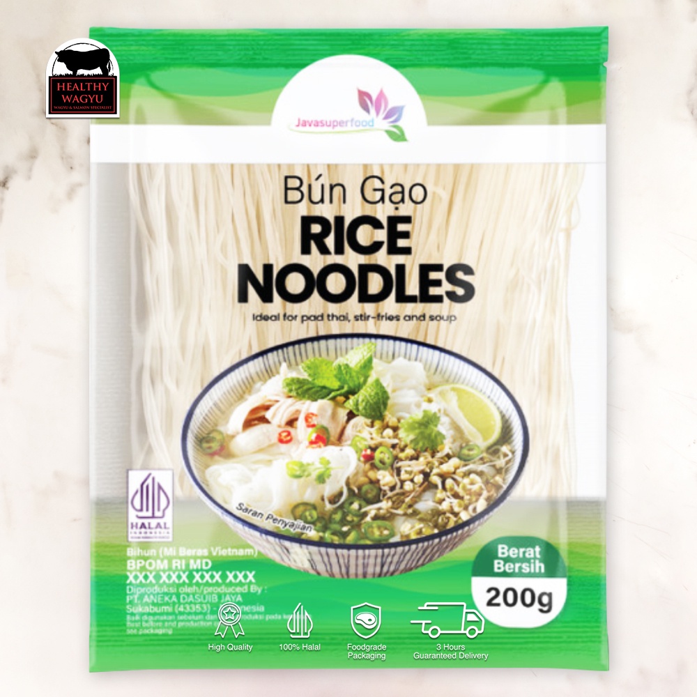 

Bun Gao Rice Noodles/ Mie Beras 200g Healthy Wagyu