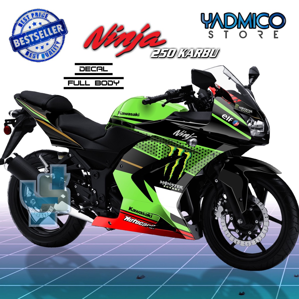 Decal Ninja 250 Karbu Full Body - Stiker Motor Ninja 250 Karbu Full Body - Decal Hologram Ninja 250 