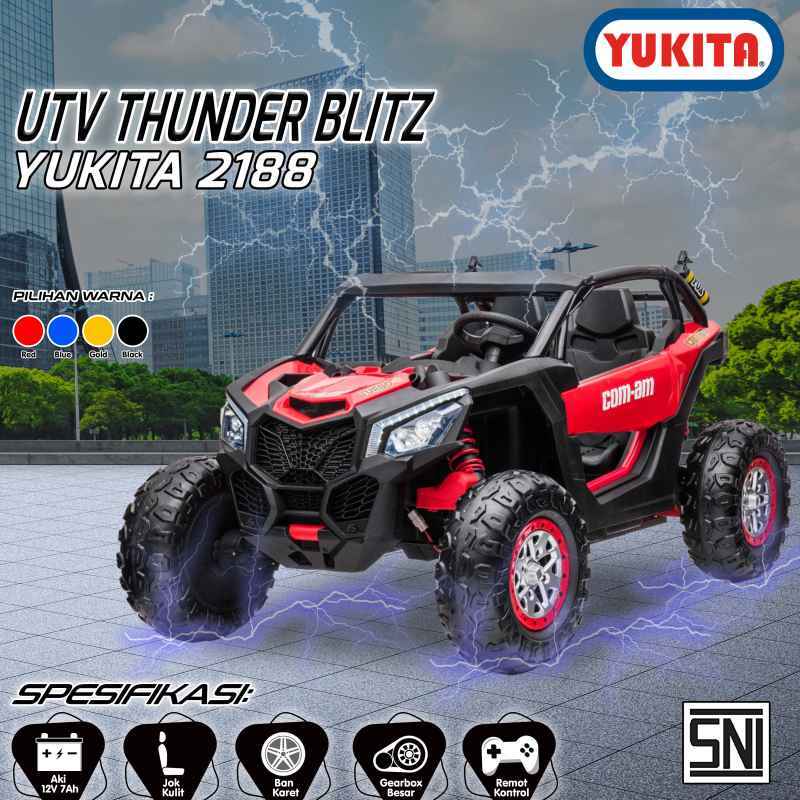 Mainan Anak Mobilan Aki Yukita 2188 Thunder Blitz Besar Ban Karet Jok