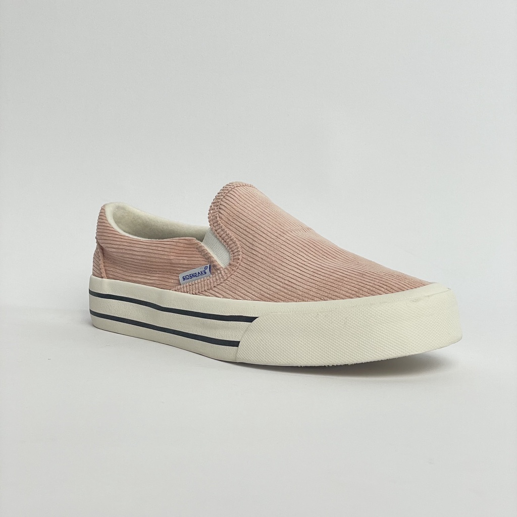 SIDSNEAKS - Sepatu Slip On Exelas Corduroy Baby Peach