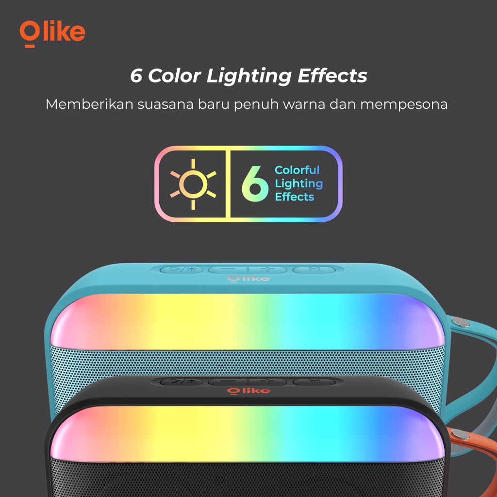 Speaker OLIKE SF4 Speaker Bluetooth Portable Wireless RGB Stereo USB &amp; TF Card Support 8 Hours Playtime