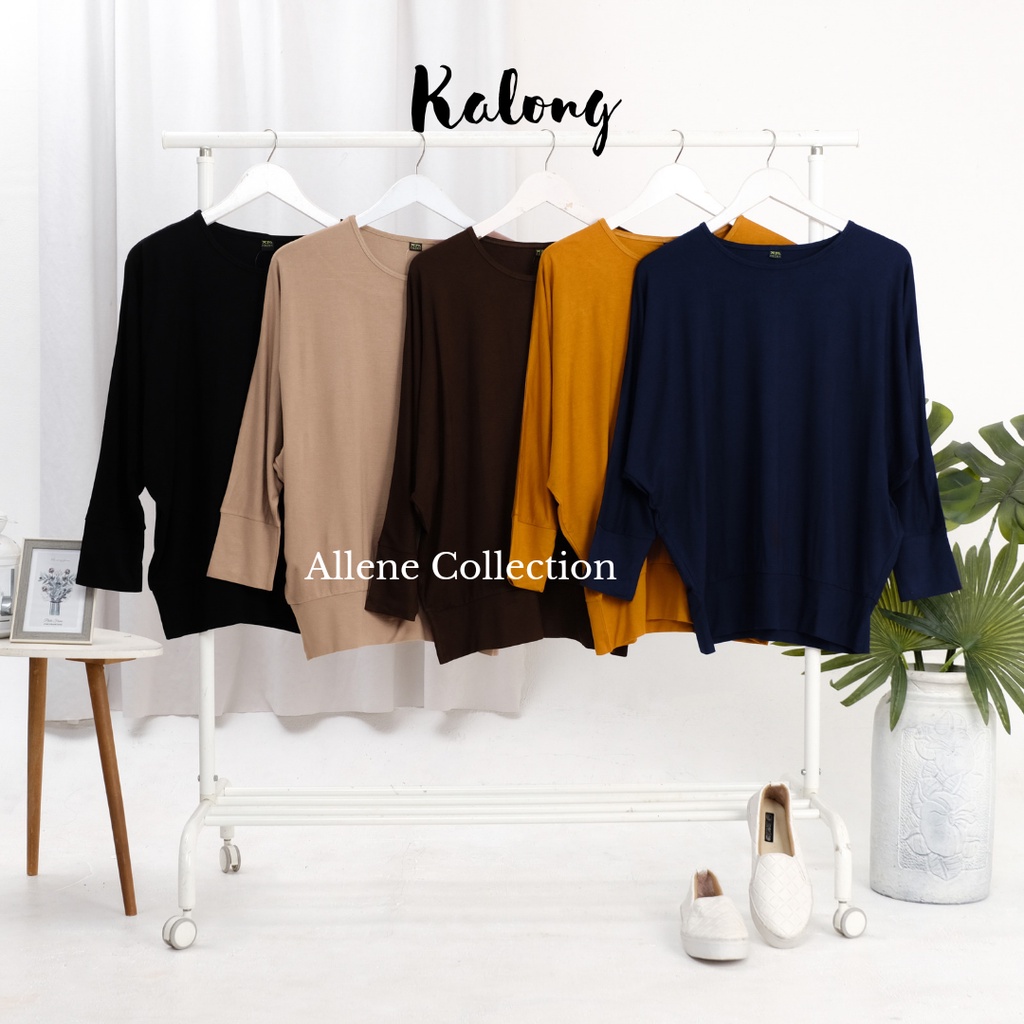 ATASAN WANITA MODEL KALONG KELELAWAR TERKINI JUMBO KAOS DEWASA POLOS SPANDEX PREMIUM