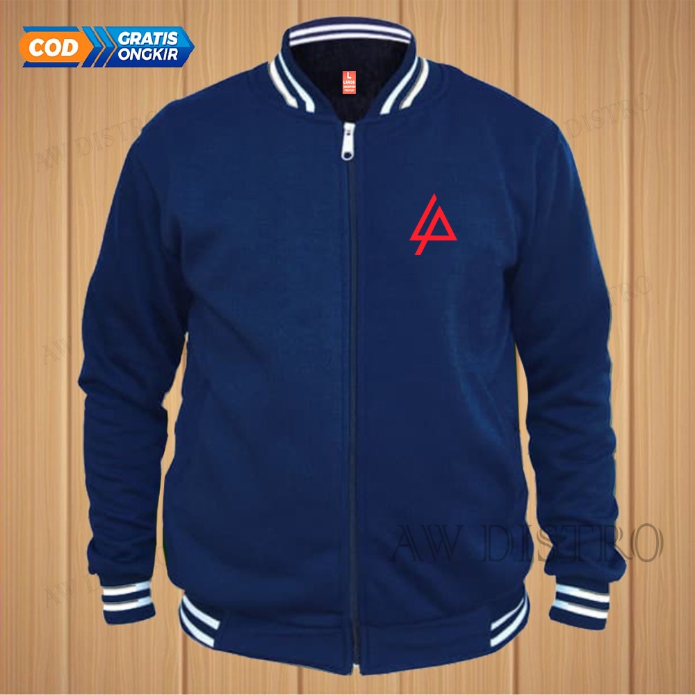 COD Jaket Baseball Varsity Distro Lp Logo Text Merah Premium Quality