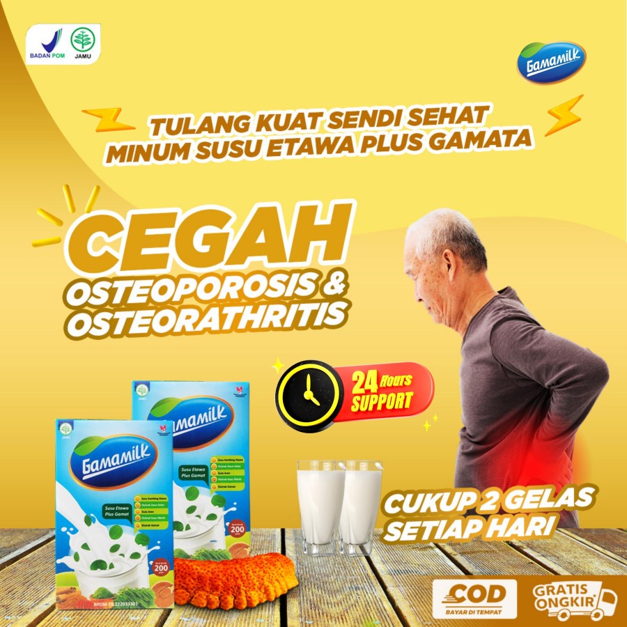 

(Paket 4 BOX) Bonus panduan terapi mandiri - Gamamilk Susu Kambing Etawa plus kelor dan gamat - Paket Sehat Untuk Masalah Tulang & Sendi & Lambung & Paru paru