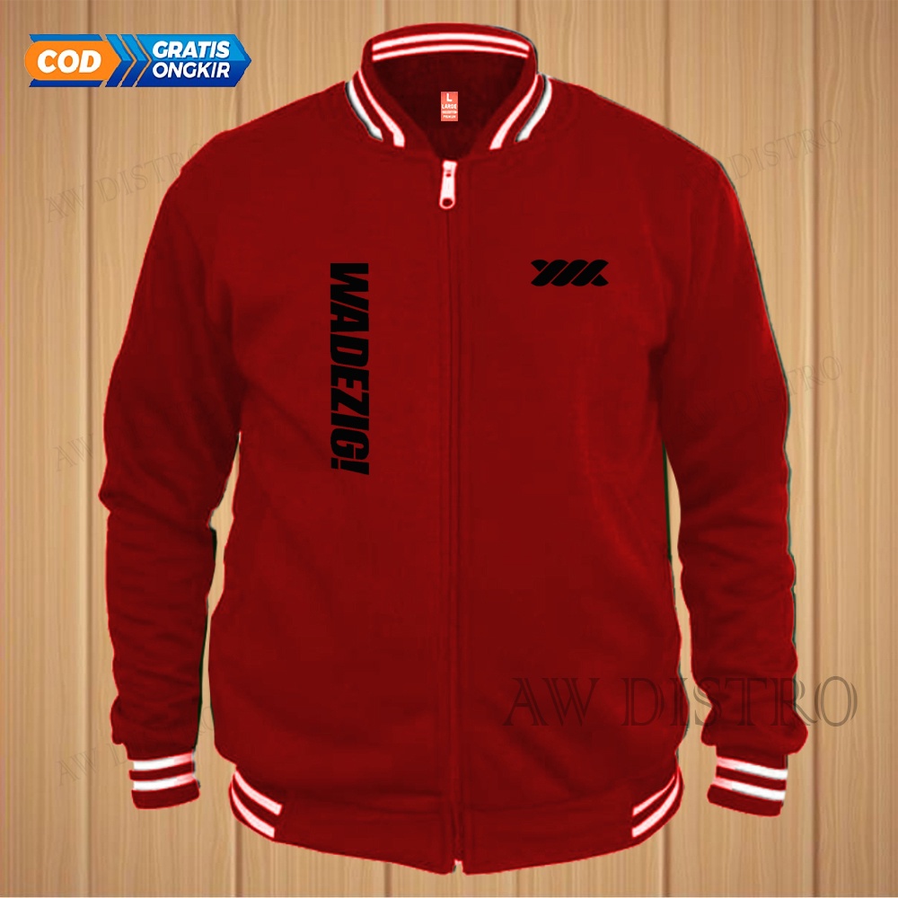 COD Jaket Baseball Varsity Distro Wdg Kirka Text Hitam Premium Quality