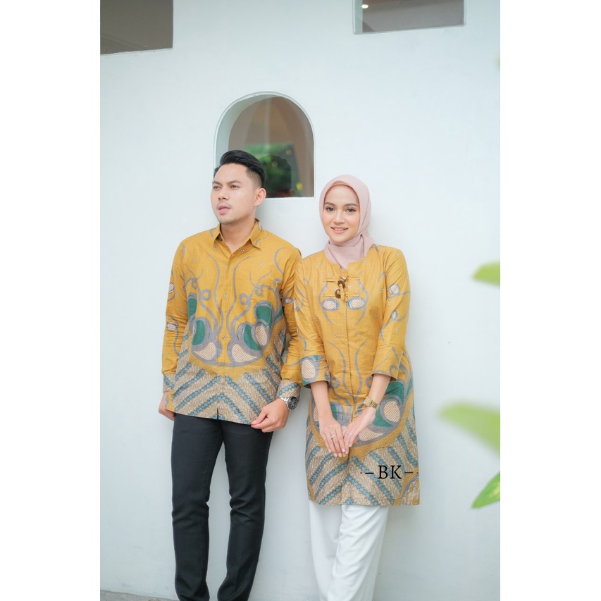 Batik Couple (MCbatik) - Batik Couple Tunik Full Kancing Depan Kemeja Ready Seragam Kantor M L XL XXL XXXL Jumbo