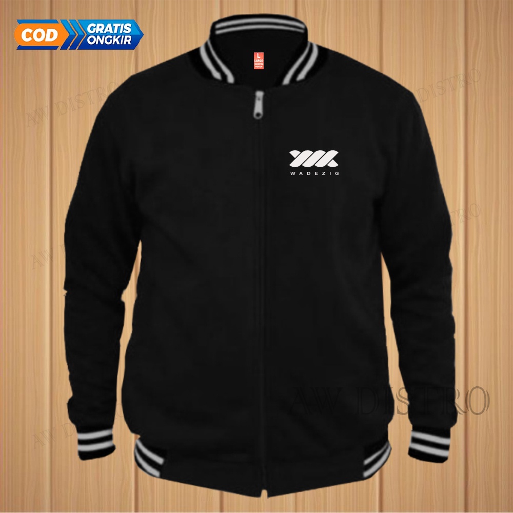 COD Jaket Baseball Varsity Distro WDG Text Putih Premium Quality