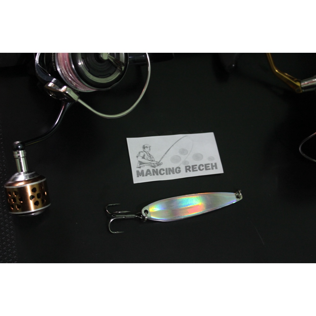 Metal Jig Spoon Rainbow | Spoon Tenggiri 40 Gr | Trible Hook Spoon