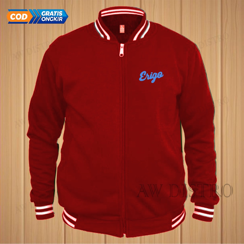 COD Jaket Baseball Varsity Distro Eri Go Text Sky Blue Premium Quality