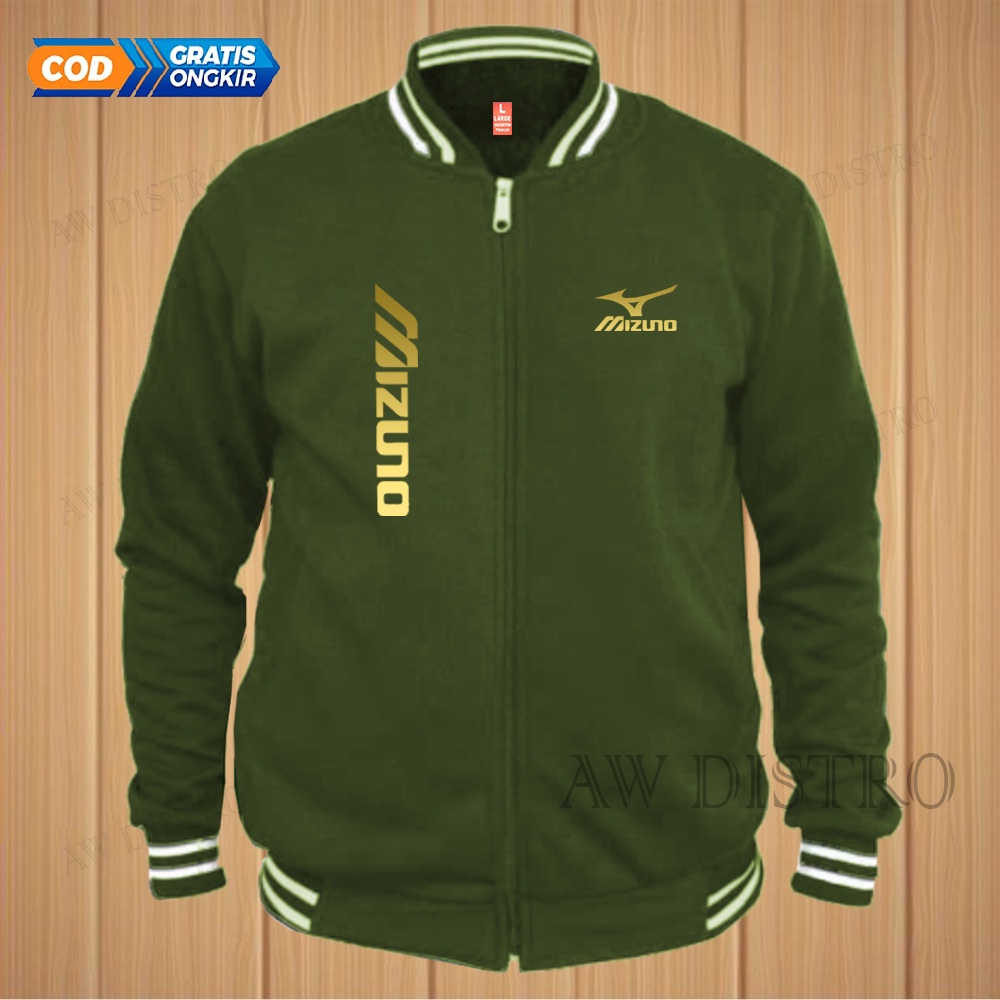 COD Jaket Baseball Varsity Distro Mizuno Kirka Text Gold Premium Quality