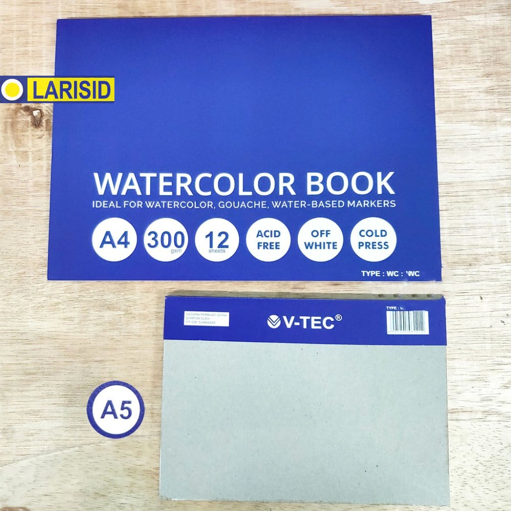 

V-Tec Watercolor Pad Fine Art Paper Painting Book A4 300 Gsm Buku Melukis Buku Mewarnai Sketsa
