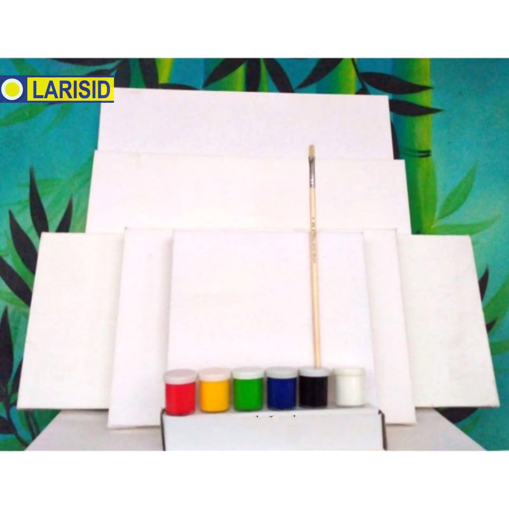 

Kanvas Lukis Putih Legkap Dengan Cat Akrilik 6 Warna Bonus Kuas Lukis