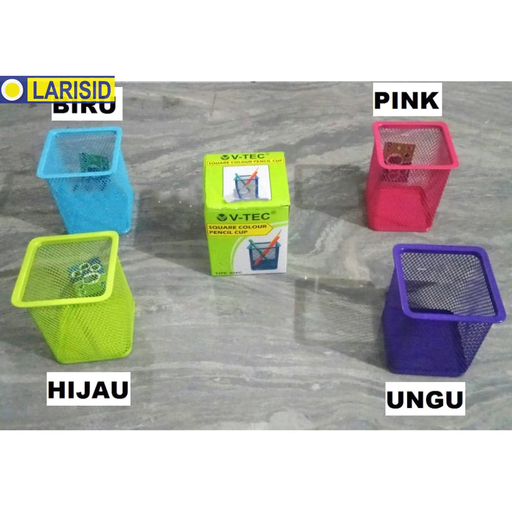 

Desk Oganizer Pencil Cup Pen Holder Tempat Pensil Bentuk Kotak V-Tec