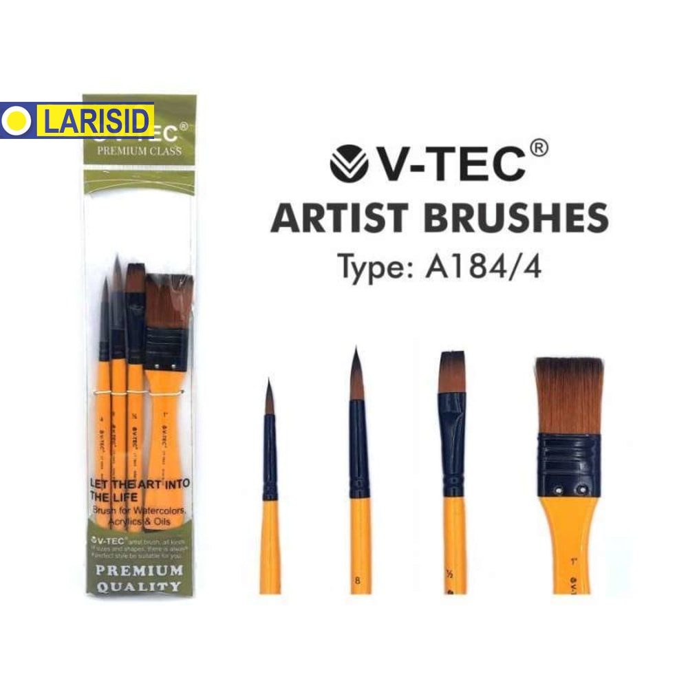 

V-Tec Brush A184 Set 4 Kuas Lukis Set 4