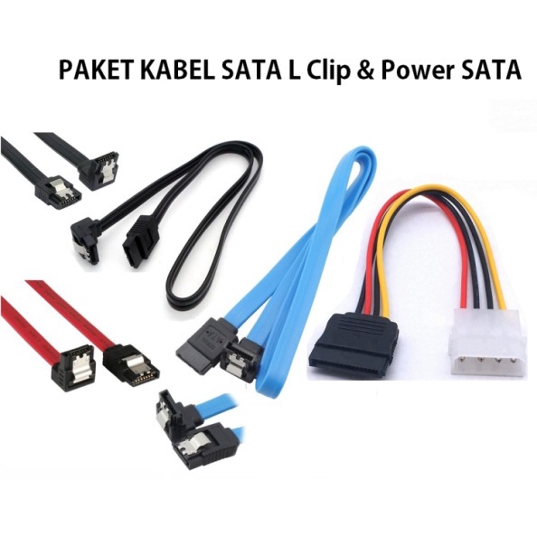 Paket Kabel Sata L Clip dan Power Sata