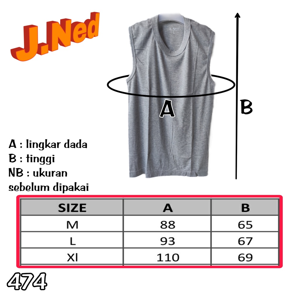 J474T (3PCS) Kaos Tanktop Pria Sport KAOS DALAM SPORT