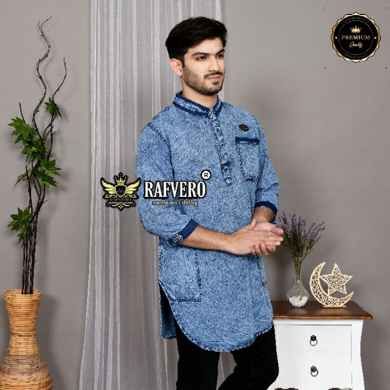 Qurta jeans khalif ORIGINAL RAFVERO - BAJU KURTA PRIA - Baju koko