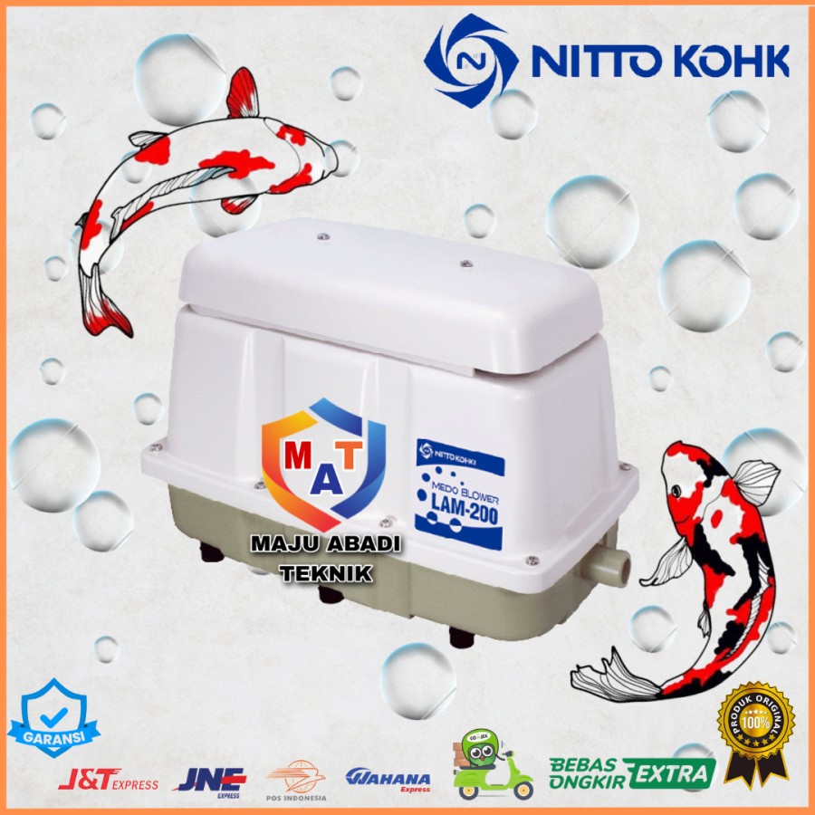 Aerator Nitto Kohki Medo Air Blower LAM 200 Pompa Udara Kolam Koi