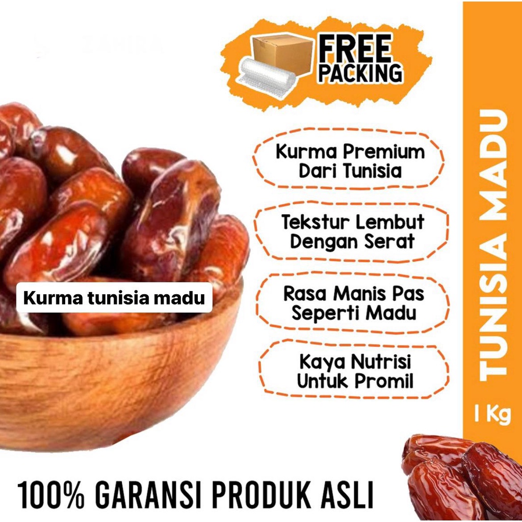 

Kurma Tunisia Madu Premium 1Kg BPOM Asli Tunisia Penuh Nutrisi