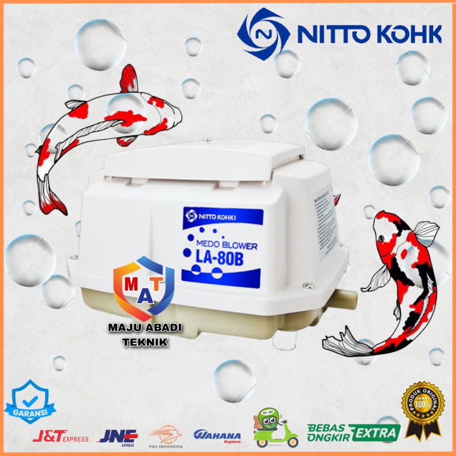 Aerator Nitto Kohki Medo Air Blower LA 80B Pompa Udara Kolam Koi