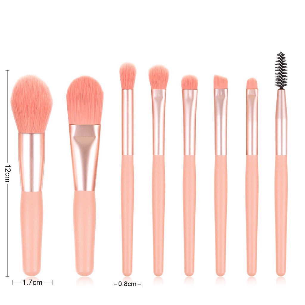 BRUSH MAKEUP SET MINI TRAVEL COMPLETE KUAS MAKE UP ISI 8 PCS