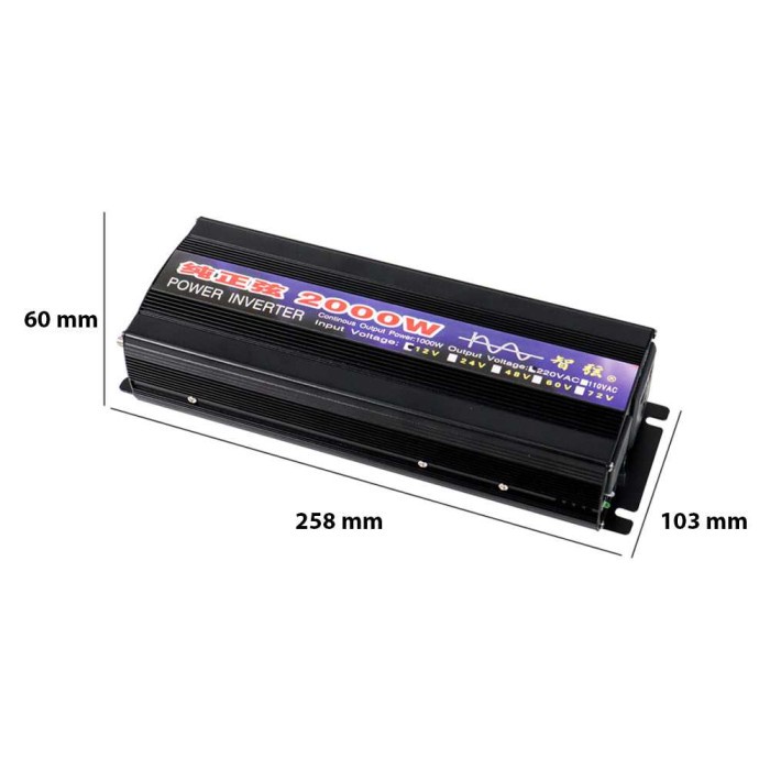 PSW Inverter Sunyima 2000W DC12V to AC220V Solar Power
