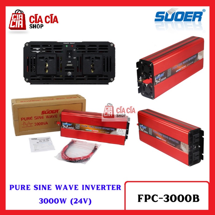 Suoer FPC-3000B Inverter Pure Sine Wave 3000W 24V PSW 24V 3000 Watt