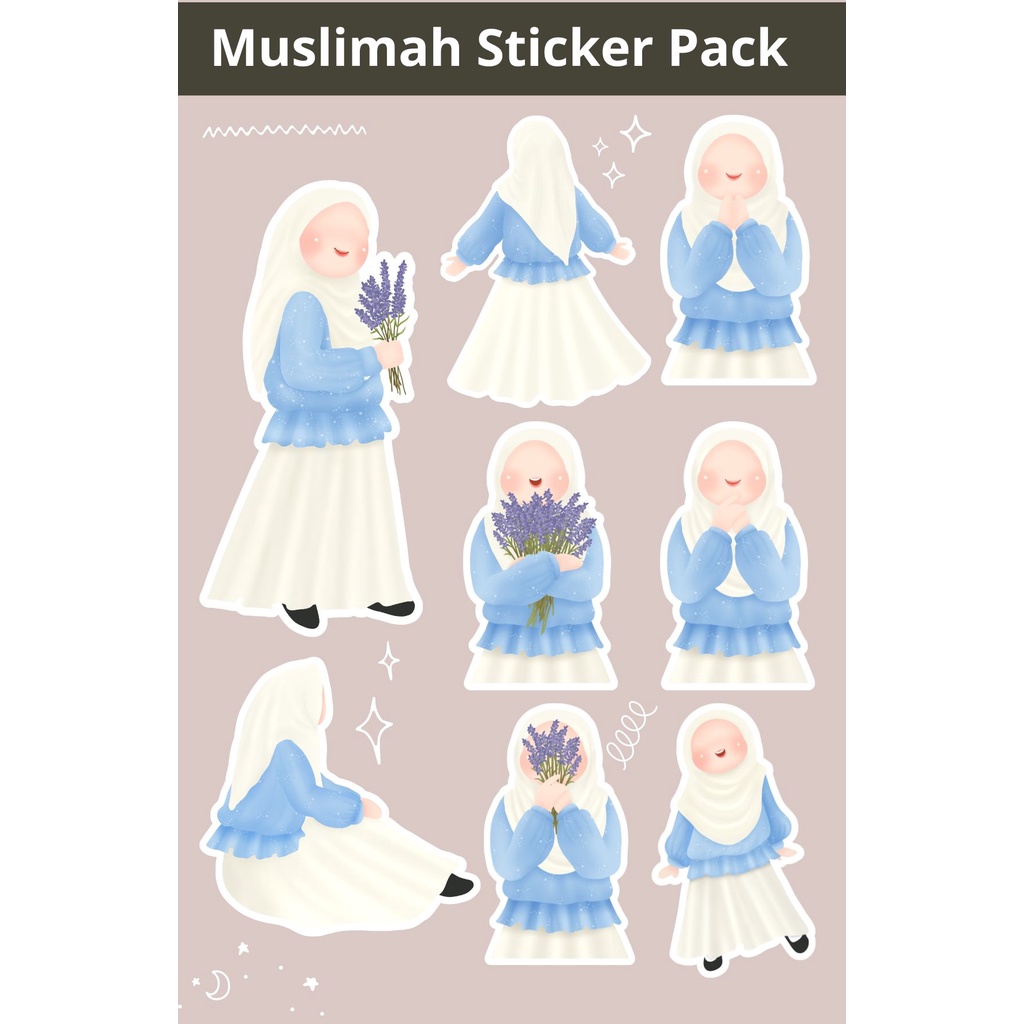 

Islamic Sticker Cute Aesthetic Hijab Custom
