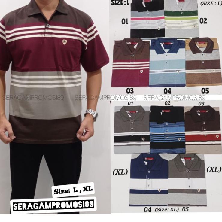 Limited kaos kerah balok cun-nam salur pria L XL - KAOS KERAH KATUN PRIA - KAOS KERAH PRIA COD - GRO