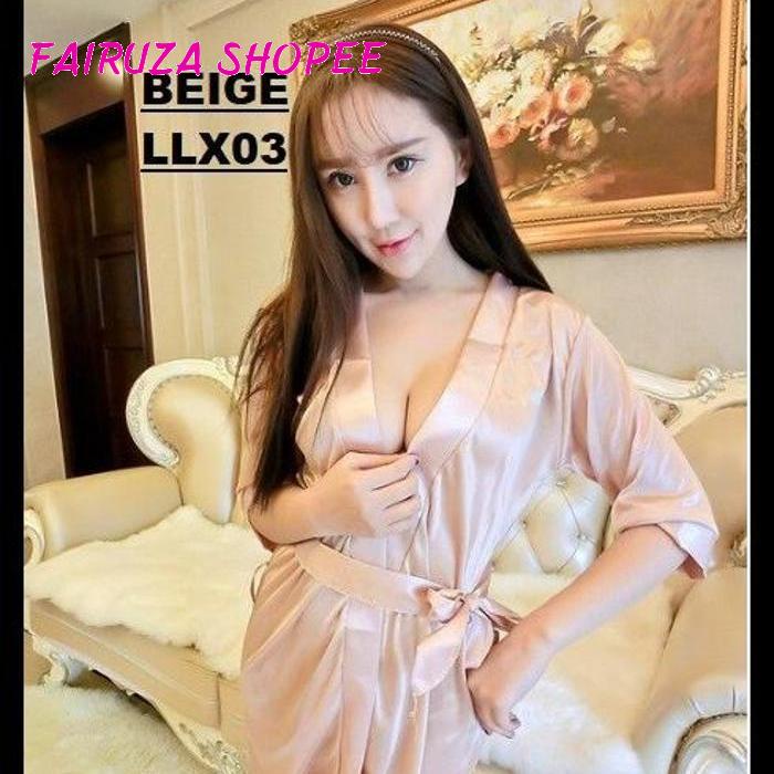 BAJU TIDUR KIMONO PAJAMAS LINGERIE SUTRA IMITASI BAJU TIDUR KIMONO PAJAMAS LINGERIE SUTRA IMITASI BE