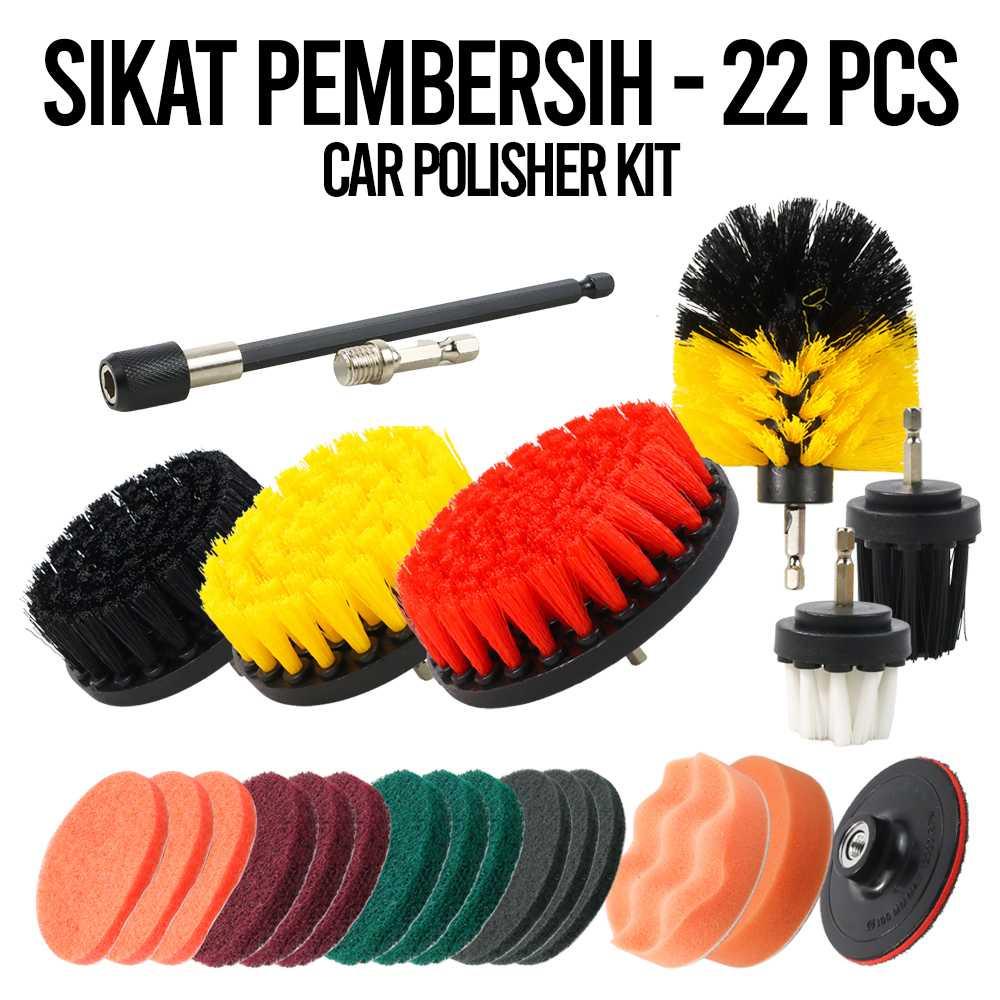 Kepala Sikat Pembersih Brush Car Polisher Kit 22 PCS - CB22 - Multi-Color