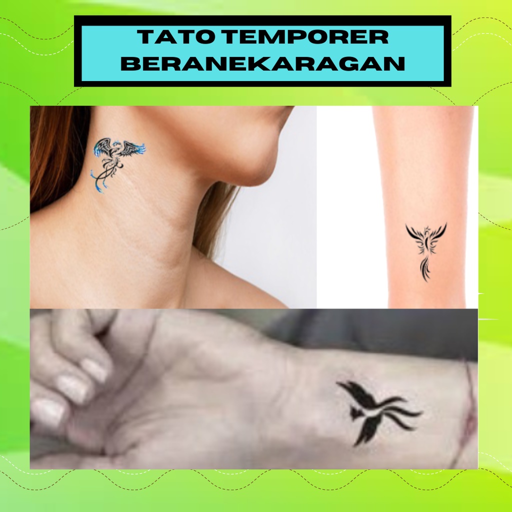 tato temporer tatto temporer tato palsu stiker tato phonix kecil