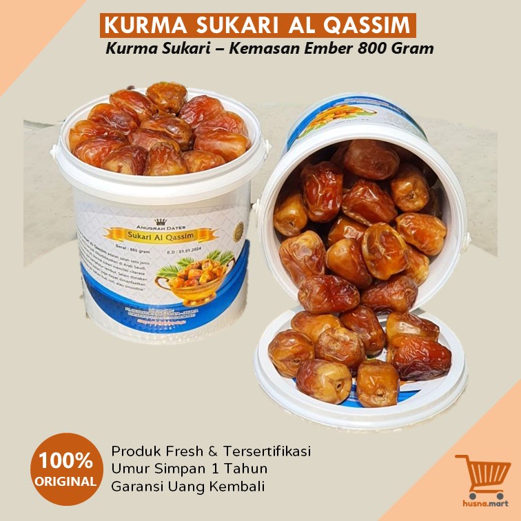 Kurma Sukari Basah - Al Qassim Original Kemasan Ember isi 800gr