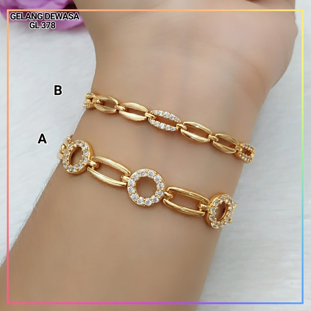 Gelang xuping gelang dewasa rantai bulat perhiasan wanita lapis emas gold GL 378