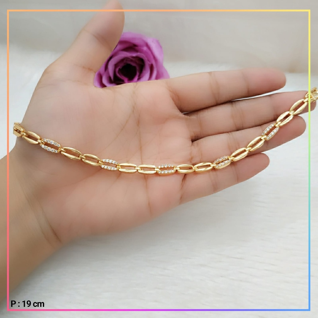Gelang xuping gelang dewasa rantai bulat perhiasan wanita lapis emas gold GL 378