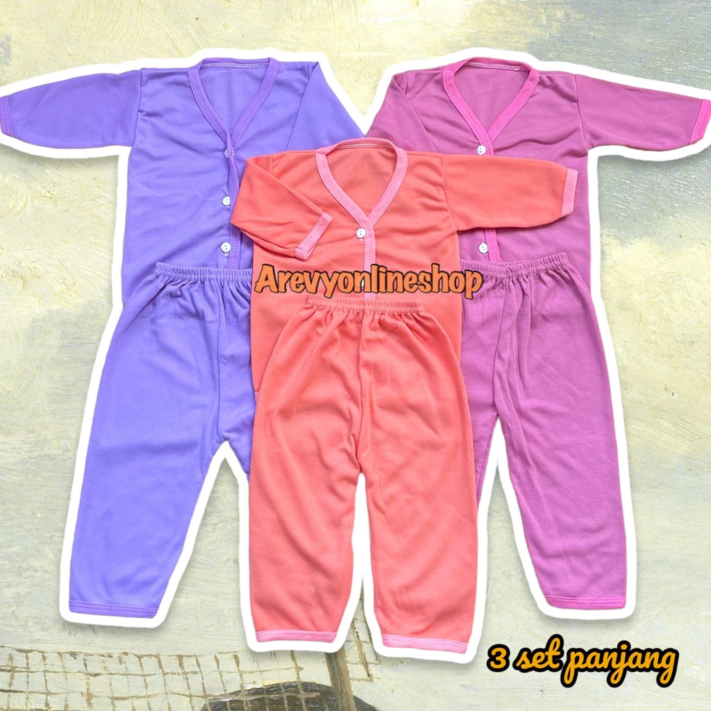 6 pcs 3 Set Setelan Baju Bayi Baru Lahir Lengan Pendek Katun Lengan Panjang Celana Pendek Celana Panjang Halus Lembut SNI Baju Celana Paket Newborn Baby Perlengkapan Bayi