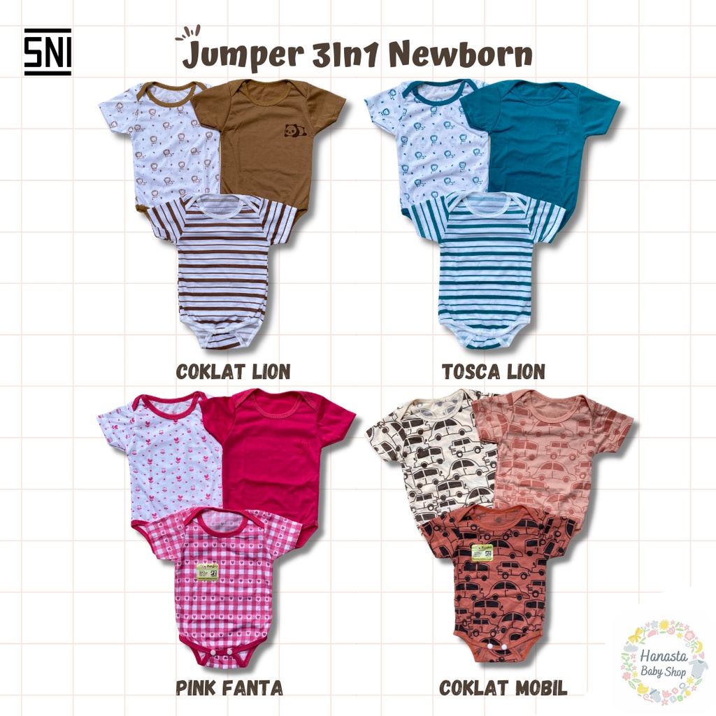 Jumper Bayi 3in1 Newborn Baju Bayi Baru Lahir