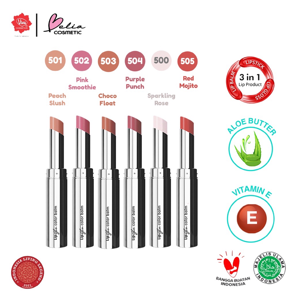 ❤ BELIA ❤ Red-A Lip Glo Color Balm 3 in 1 - LIPBALM, LIPGLOSS &amp; LIPSTICK | Super moisturize | Healthy look | Sheer Color | BPOM