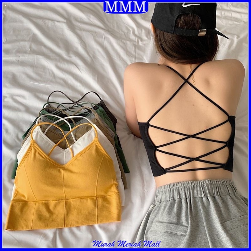 MMM Bra Wanita Korea Fashion 6668 BH Crop Top Ala Korea Pakaian Dalam Wanita Bra Fashion Tali Silang Kecil Cup Import