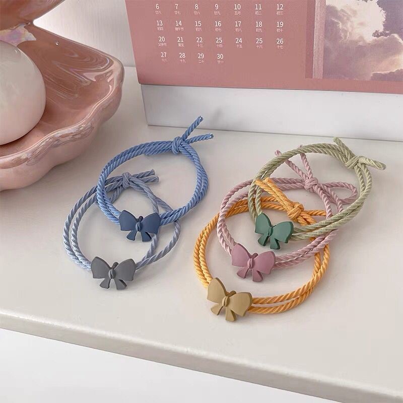 MMM Ikat Rambut Wanita Elastis 5in1 Motif Pita Kunciran Rambut Fashion Korea Karet Rambut 5 in 1 Murah Import