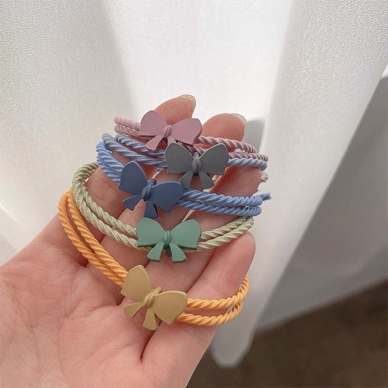 MMM Ikat Rambut Wanita Elastis 5in1 Motif Pita Kunciran Rambut Fashion Korea Karet Rambut 5 in 1 Murah Import