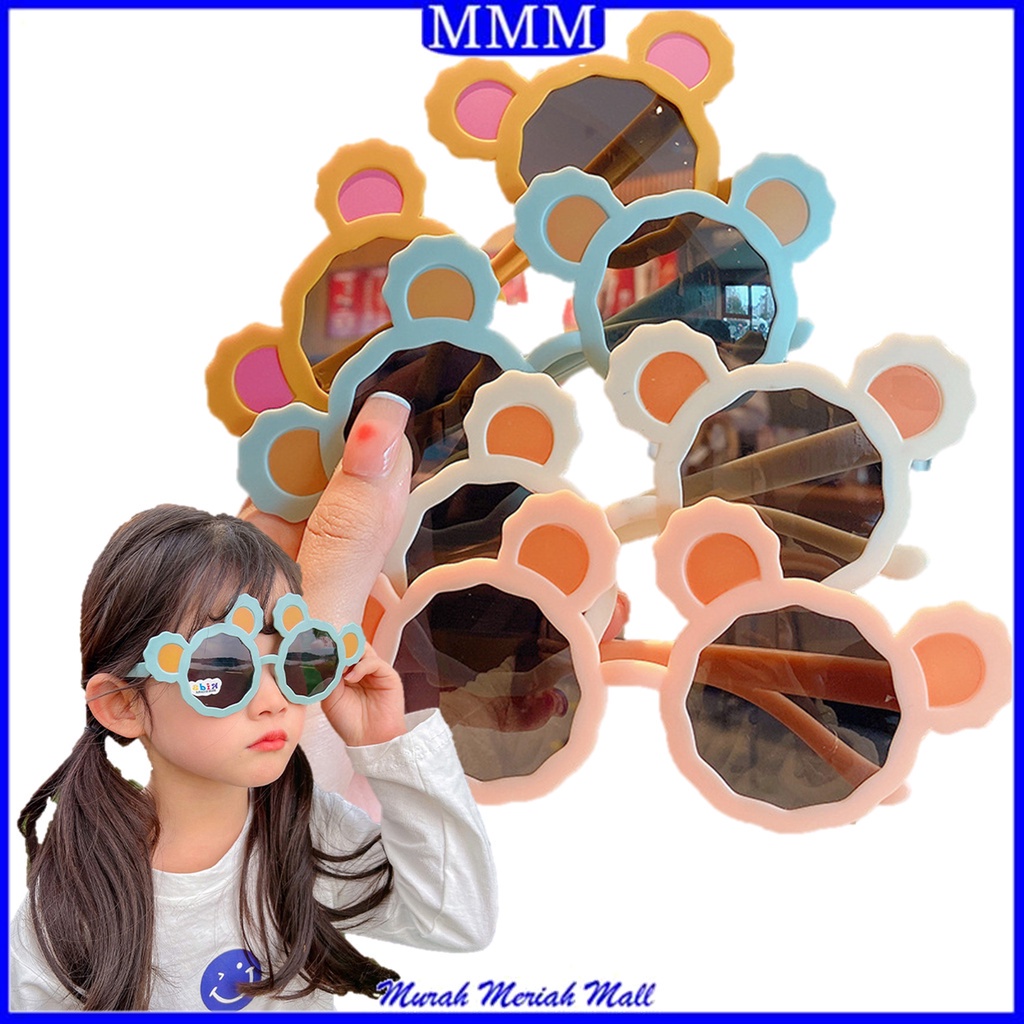 MMM Kacamata Bulat Fashion Telinga Beruang 6625 Kaca Mata Hitam High Quality Kids Sunglasses Kaca Mata Murah Import