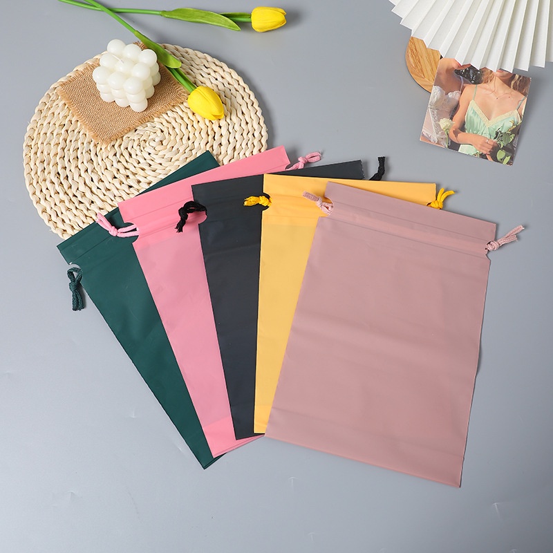 MMM Premium Drawstring Pouch Bag Tas Serut Tebal Packaging Makeup Kantong Travel Warna Pastel Sebaguna Bahan Tebal Organizer Bag Anti Air Tempat Penyimpanan Pakaian Make Up Pouch Serut Murah