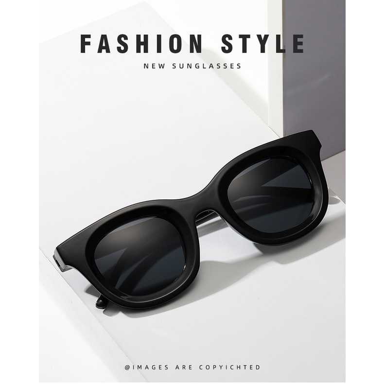 MMM Kacamata Hitam Wanita Pria Korea 6607 Kaca Mata Bingkai Tebal Bentuk Persegi Kece Fashion Korean Style Sunglassess Eyewear Design Retro Murah Import