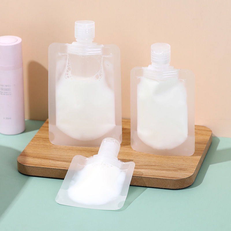 MMM Travel Pouch Botol Refill Transparan Shower Gel Shampoo Portable Botol Refill Tempat Sabun Cair Travel Plastik Fliptop Travel Organizer Murah