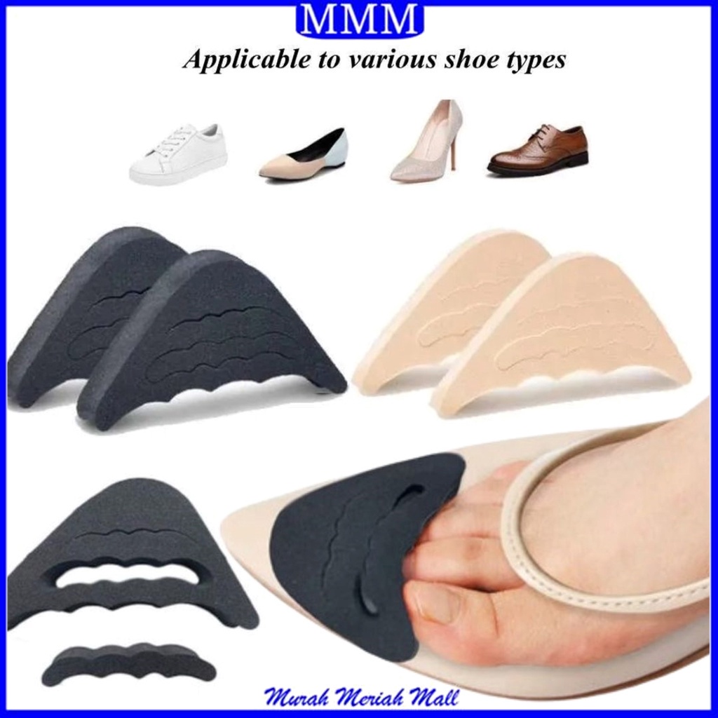 MMM 1 Pasang Busa Spons Ujung Sepatu Insole Sol Alas Kebesaran Bantalan  Pengganjal Ganjelan Sepatu Longgar Pelindung Jari Kaki Anti Slip Import Murah