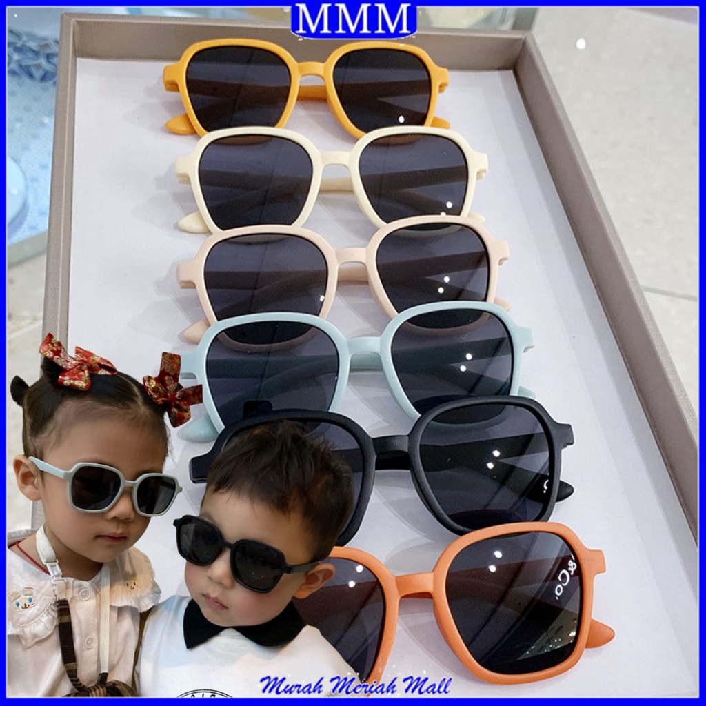 MMM Kacamata Anak Korea Fashion Lucu 6621 Kaca Mata Anak Hitam New Trend Terbaru Kotak High Quality Kids Sunglasses Transparan Import Murah