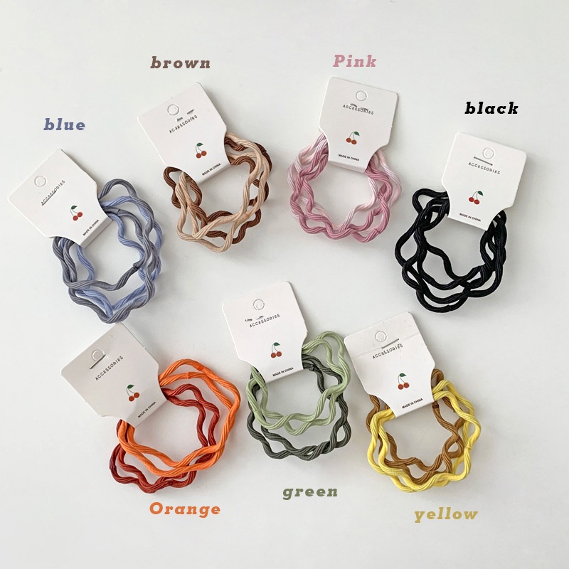 MMM Ikat Rambut Wanita Crinckle Elastis 4 in 1 Kunciran Rambut Karet Fashion Korea 4in1 Murah Import